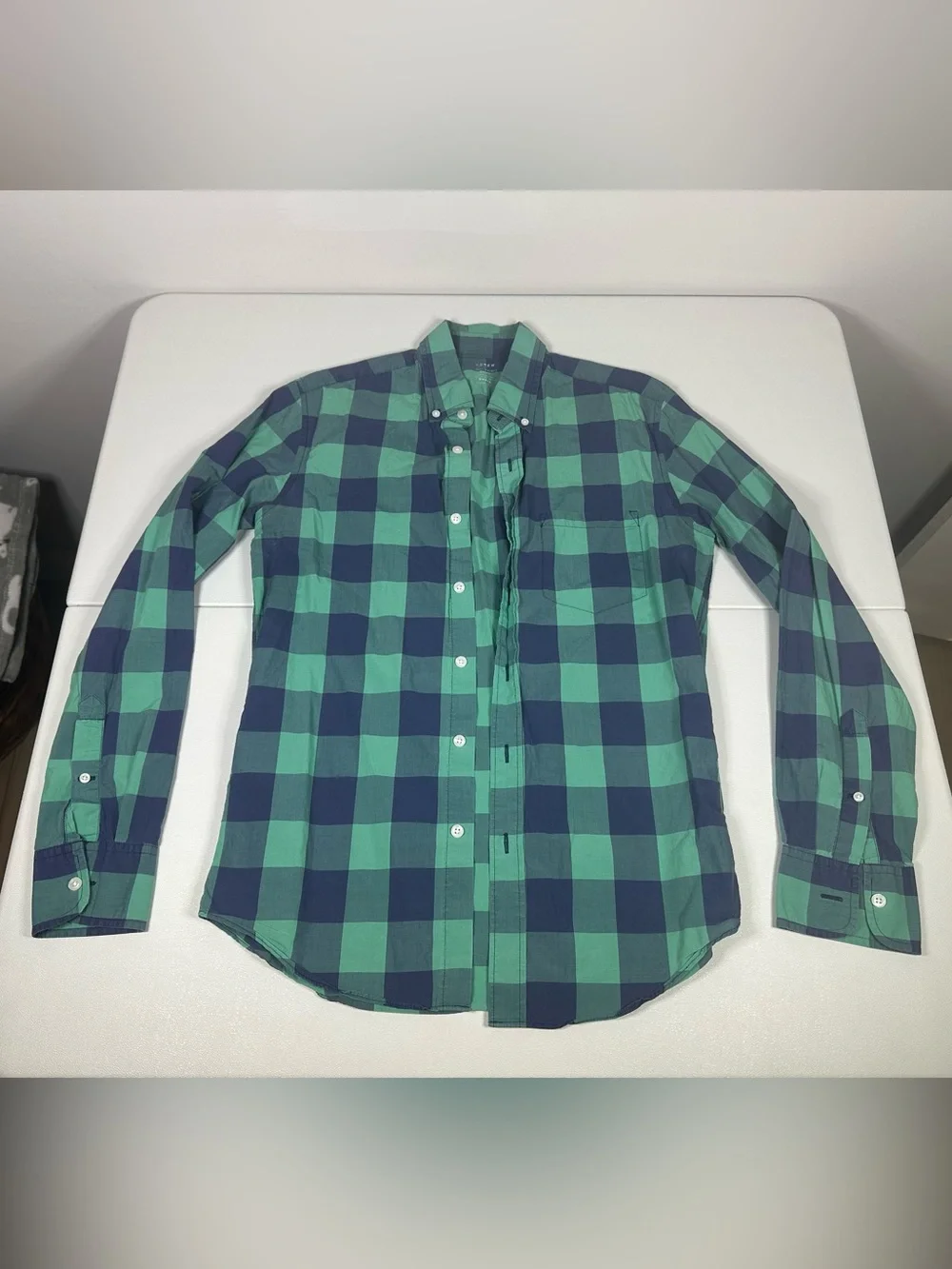 J. Crew Gingham Plaid Lightweight Slim Fit Button Down Shirt